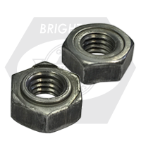 M5-0.80 Hex Weld Nut DIN 929, 3 Projections, Plain Steel, Qty 1250