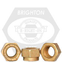 5/16"-18 L9 Collar Lock Nuts, Cadmium Yellow & Wax , Coarse (UNC), Alloy Steel, Made in USA, Qty 100