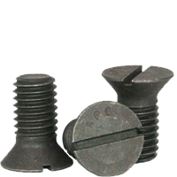 7/8"-9 x 5" Machine Screws, Slotted Flat Head Countersunk, Grade 2, Plain Finish, Coarse, Qty 15