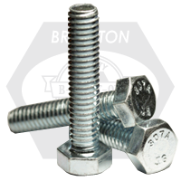 7/16"-14 x 3 1/2" Hex Tap Bolts, Grade A, A307, Zinc Cr+3, Full Thread, Coarse (UNC), Low Carbon Steel, Qty 30