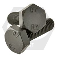 5/8"-11 x 3 3/4" Heavy Hex Bolts, Grade B7, Plain Finish, Partial Thread, A193, Qty 25