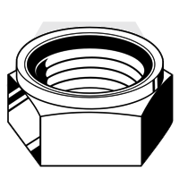 M3-0.50 Nylon Insert Lock Nuts (Thin), A2-70 Stainless Steel, Coarse (UNC), DIN 985, Qty 100