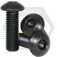 M16-2.00 x 40 mm Button Head Socket Cap Screws, Metric Class 10.9, Thermal Black Oxide, Full Thread, Coarse (UNC), ISO 7380, Qty 25