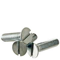M10-1.50 x 30 mm Machine Screws, Metric Class 4.8, Slotted Flat Head, Zinc Cr+3, Full Thread, DIN 963, Qty 100