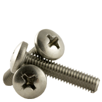 M8-1.25 x 60 mm Machine Screws, Phillips Pan Head, 304 Stainless Steel A2, Full Thread, DIN 7985, Qty 100