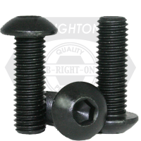 #10-24 x 9/16" Button Head Socket Cap Screws, Thermal Black Oxide, Full Thread, Coarse (UNC), Alloy Steel, Qty 100
