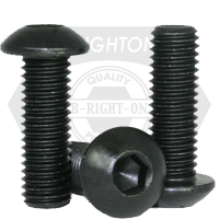 #4-40 x 1 1/2" Button Head Socket Cap Screws, Thermal Black Oxide, Full Thread, Coarse (UNC), Alloy Steel, Qty 100