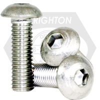 1/4"-20 x 3" Button Head Socket Cap Screws, Non-Standard, 18-8 Stainless Steel A2, Full Thread, Coarse (UNC), Qty 100