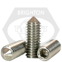 5/16"-18 x 5/8" Socket Set Screws, Cone Point, 18-8 Stainless Steel A2, Coarse (UNC), Qty 100