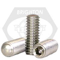#10-24 x 1/4" Socket Set Screws, Oval Point, 18-8 Stainless Steel A2, Coarse (UNC), Qty 100