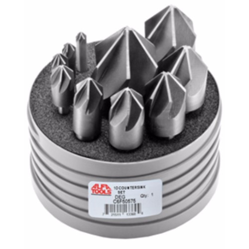 Alfa Tools C6F50575 10pc 6 Flute Countersinks 82° Set