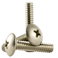 #6-32 x 1" Machine Screws, Slotted Truss Head, 18-8 Stainless Steel A2, Full Thread, Coarse (UNC), Qty 1000