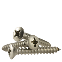 #6 x 3/4" Self-Tapping Screws, Slotted Oval Head, Type A, 18-8 Stainless Steel A2, Full Thread, Qty 1000