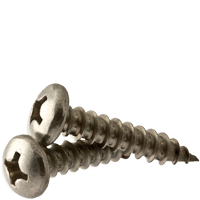 #14-10 x 1 3/8" Self-Tapping Screws, Phillips Pan Head, Type A, 18-8 Stainless Steel A2, Full Thread, Qty 500