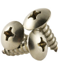 #10-12 x 2 1/4" Self-Tapping Screws, Phillips Truss Head, Type A, 18-8 Stainless Steel A2, Full Thread, Qty 200