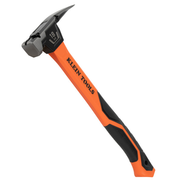 Klein Tools H80918 Smooth Face Fiberglass Hammer, 18-Ounce