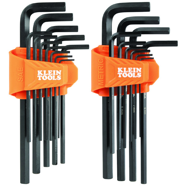 Klein Tools LS22 L-Style Long Hex Key Set, SAE and Metric, 22-Piece