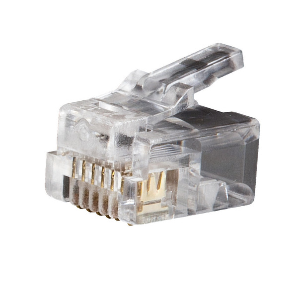 Klein Tools VDV826-600 Modular Telephone Plugs RJ12 6P6C, 25-Pack