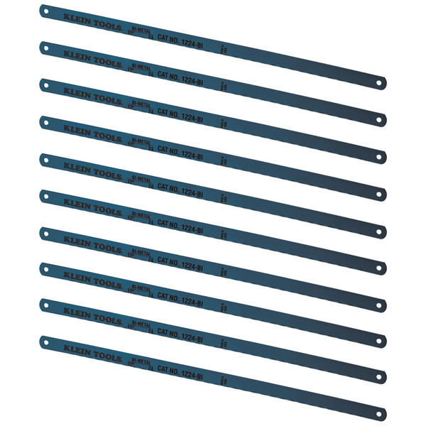 Klein Tools 1224BI-P Bi-Metal Blades, 24 TPI, 12-Inch, 10-Pack