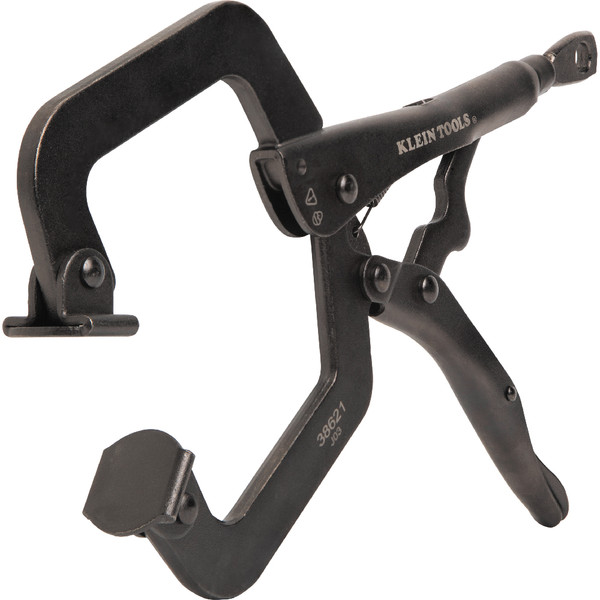 Klein Tools 38621 C-Clamp Locking Pliers With Swivel Jaws, 9-Inch