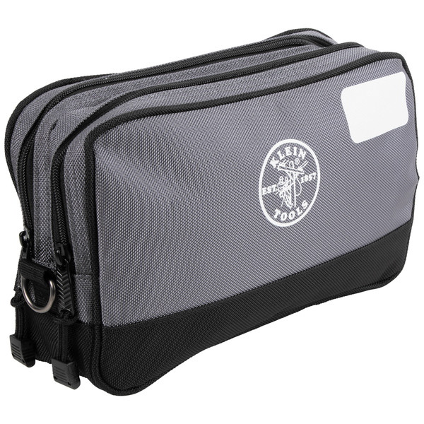 Klein Tools 55583 Double Zipper Bag, 12 x 7-Inch, Gray