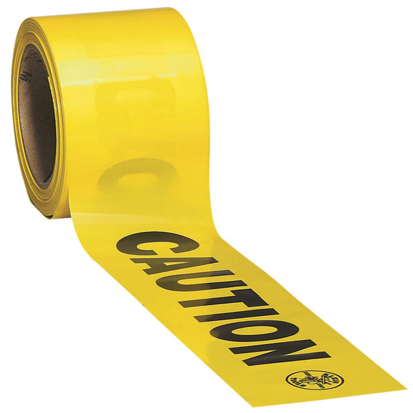 Klein Tools 58001 Caution Tape, Barricade, CAUTION, Yellow, 3-Inch x 1000-Foot