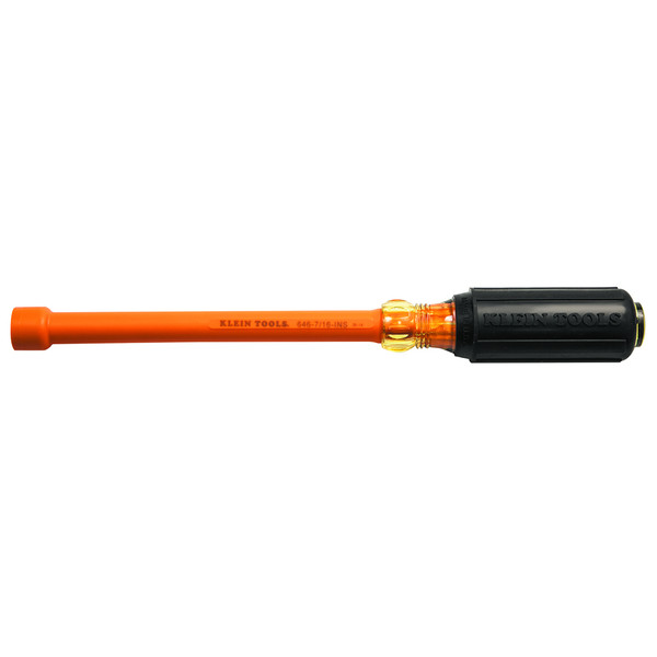 Klein Tools 646716INS 7/16-Inch Insulated Nut Driver 6-Inch Hollow Shaft