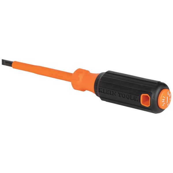 Klein Tools 6824INS Insulated Screwdriver, 1/4-Inch Cabinet, 4-Inch Round Shank