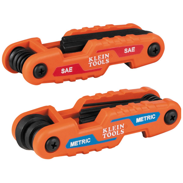 Klein Tools 70542 Compact Folding Hex Key Kit, SAE and Metric