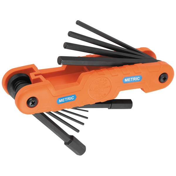 Klein Tools 70550M Pro Folding Hex Key Set, 10-Key, Metric Sizes