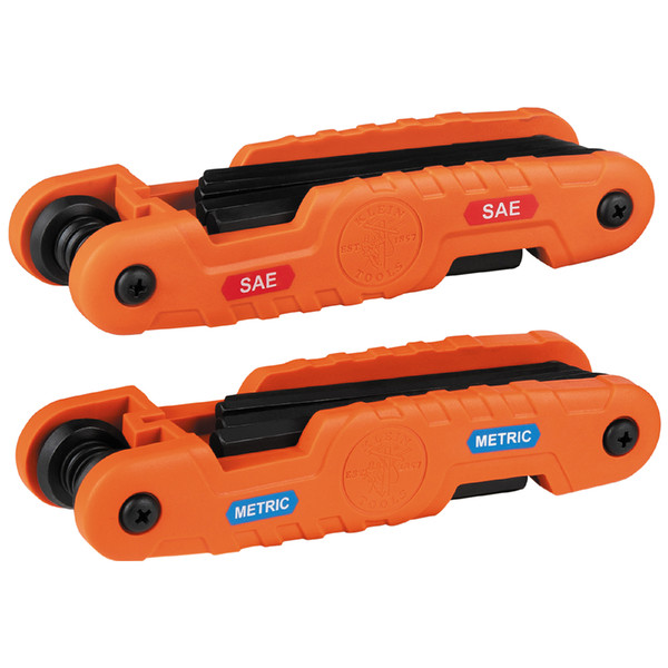 Klein Tools 70552 Pro Folding Hex Key Set, SAE and Metric
