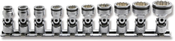 Ko-ken RS2446A/10 Ko-ken 1/4" Sq. Drive SAE Universal 12-Point NUT GRIP® 10 Piece Socket Set