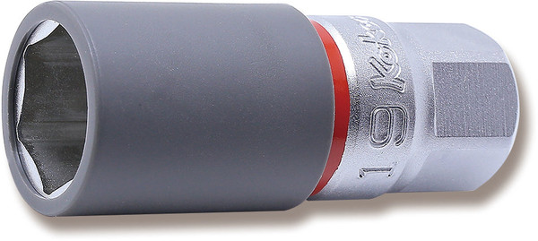 Ko-ken 4300PMZ.65-19 1/2 Sq. Dr. Wheel Nut Socket  19mm Extra Thin walled Length 65mm Color coded Protector