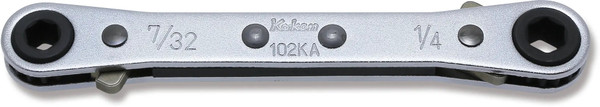 Ko-ken 102KA-7/32X1/4 Ratcheting Ring Wrench  7/32x1/4 6 point Length 108mm Reversible