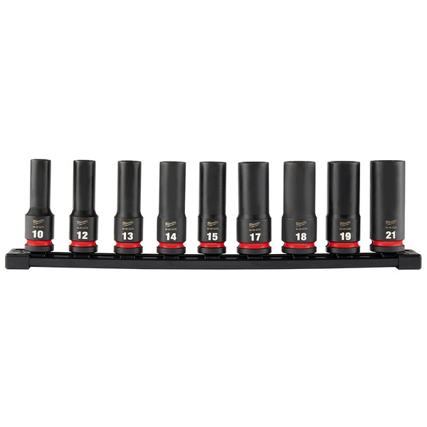 Milwaukee 49-66-7032 9PC SHOCKWAVE Impact Duty 1/2" Drive Metric Deep 6 Point Socket Set