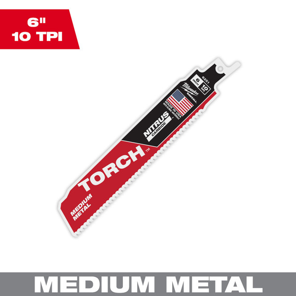 Milwaukee 48-00-6251 6" 10TPI The TORCH with NITRUS CARBIDE Teeth for Medium Metal 1PK 