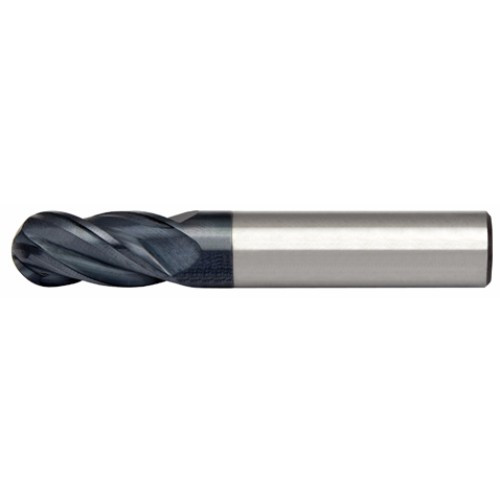 Alfa Tools HPSCB60676AL 7/16 x 7/16 4 Flute Single End Ball High Performance Altin Carbide Mill