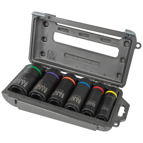 Klein Tools 66060 2-in-1 Impact Socket Set, 6-Point, 6-Piece