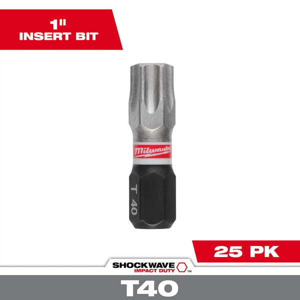 Milwaukee 48-32-4733 1" T40 Insert Bit Bulk 25