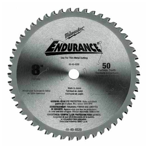 Milwaukee 48-40-4520 8 in. 50 Teeth Dry Cut Cermet Tipped Circular Saw Blade
