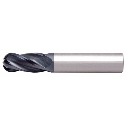 Alfa Tools SCB60673AL 1/4 x 1/4 4 Flute Center Cutting Ball Single End Altin Carbide Mill