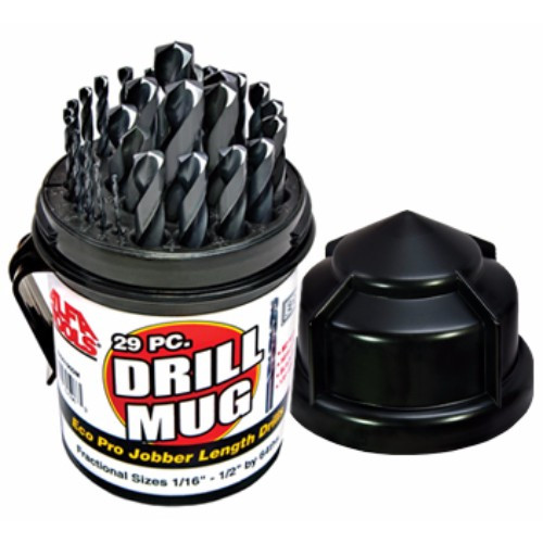 Alfa Tools S250190DM 29pc Eco Black Split Point Drill Mug Set
