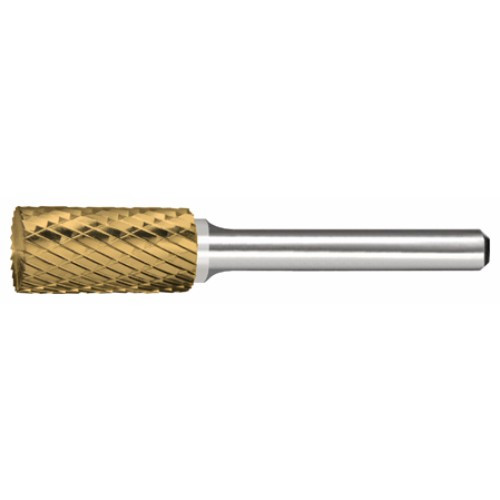 Alfa Tools B71293DTN SB-2 Carbide Burr Cylindrical End Cut Double Cut Tin Coated