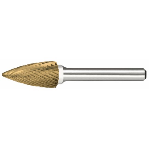 Alfa Tools B71263DTN SG-3 Carbide Burr Tree Pointed Double Cut Tin Coated
