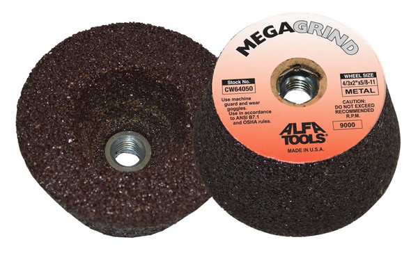 Alfa Tools CW64075 4/3 Cup Wheel W/Mtl Bk for Foundry