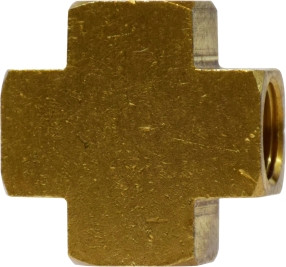 Midland Metal 28045 Pipe Cross, 3/4 in FNPTF x 3/4 in FNPTF x 3/4 in FNPTF x 3/4 in FNPTF, Brass