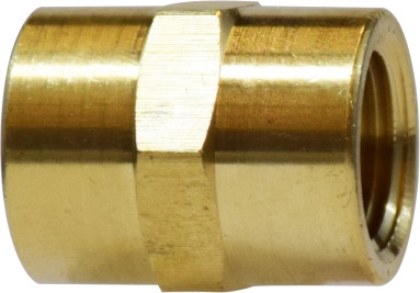 Midland Metal 28060 Pipe Coupling, 3/8 in FNPT x 3/8 in FNPT, 1.89 in, Brass