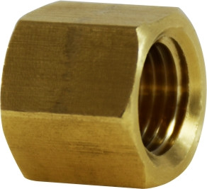 Midland Metal 28076 Barstock Cap, 1/4 in FNPT, 0.6 in, Brass