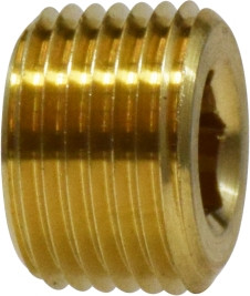 Midland Metal 28093 Countersunk Hex Plug, 1/8 in FNPT, 0.3 in, Brass
