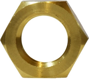 Midland Metal 28126 Hex Locknut, 1/2 in NPSL, Brass